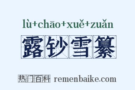 露钞雪纂是什么意思的图片